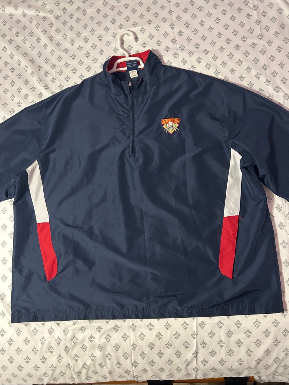 New Authentic Cooperstown Dreams Park Navy Quarter-Zip Windbreaker Jacket